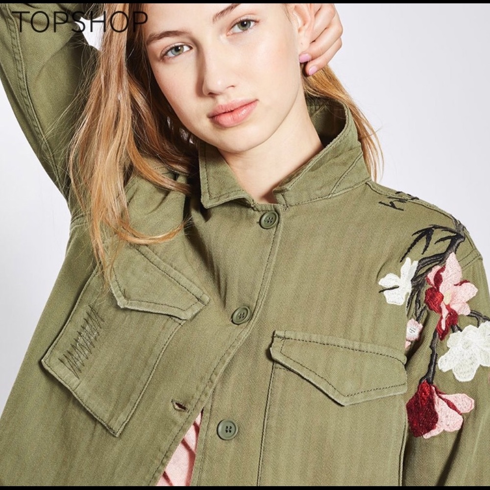 Topshop Embroidered Jacket - Picture 2 of 5